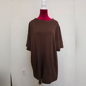 Free People Essential Extreme Tee Mini Dress Brown XS